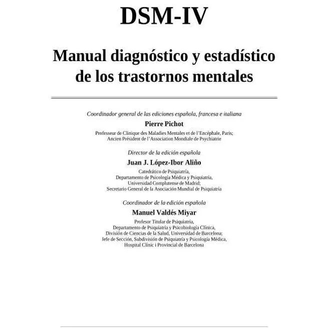 Manual diagnóstico y estadístico de los Trastornos Mentales DSM-IV